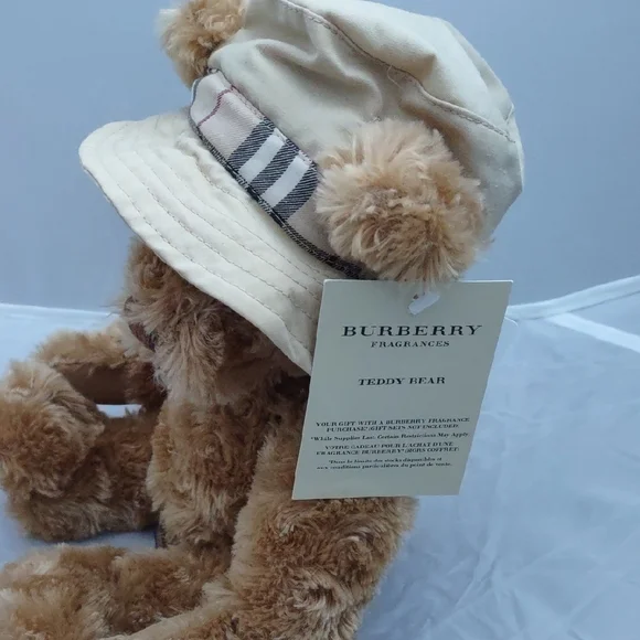 Burberry Brown Teddy Bear with Plaid Hat. Collectable Bear. - Picture 3 of 7